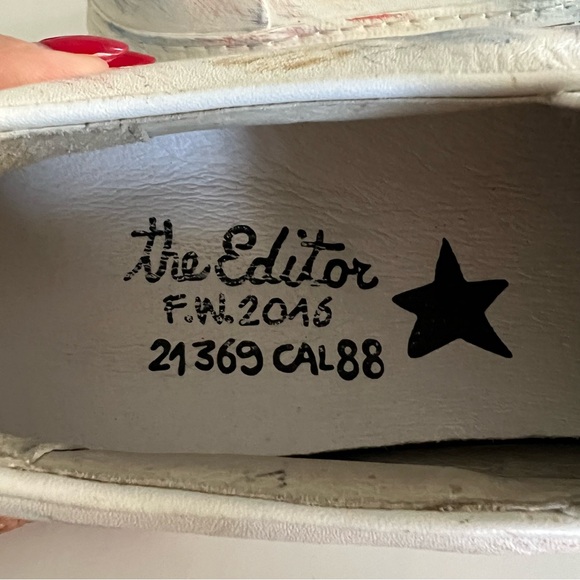 The Editor White/Multi Color Paint Brush Strokes Slip On Sneaker. Sz 8 (Eur 38) - Picture 8 of 10
